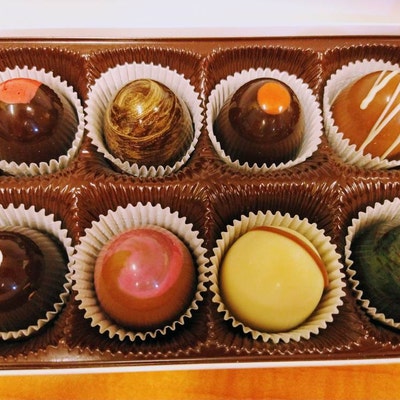 A Box of Handmade Chocolate Truffles, Birthday Gift, Chocolate Favors ...