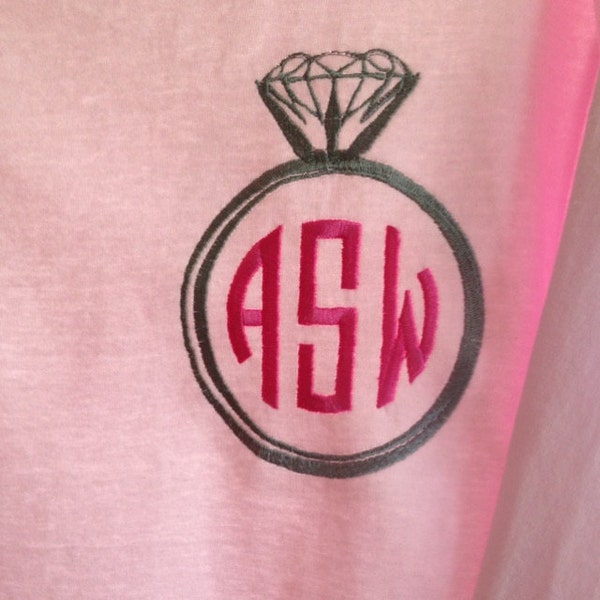 Engagement Ring Font Frame Monogram Embroidery Design - Font Not ...