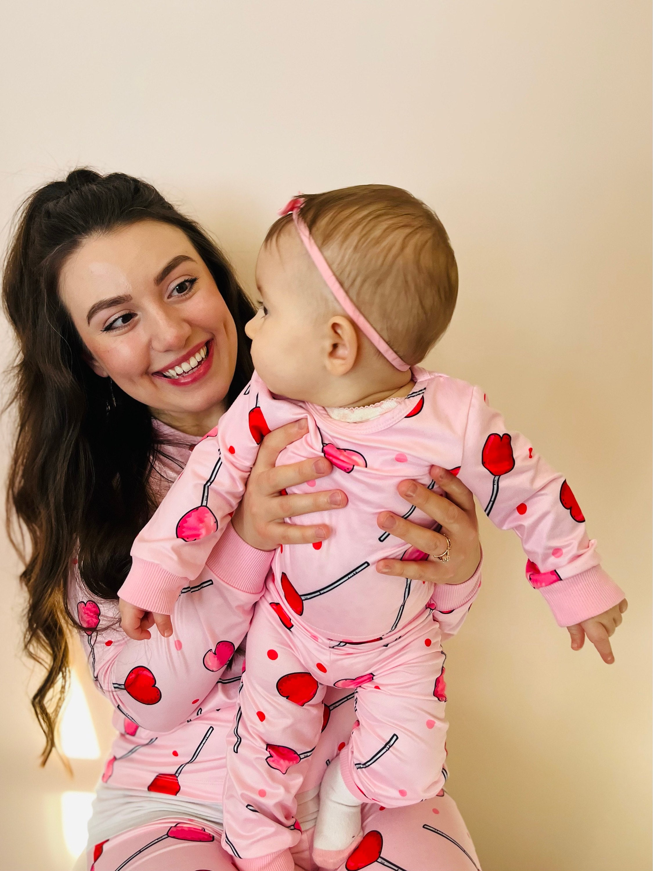 HEART LOLLIPOP PAJAMAS Mothers day pajamas, mommy and me pajamas, matching outfits, matching pajamas, Mother&#39;s day outfits, matching pajamas
