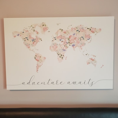 Oh the Places You'll Go Printable Nursery Art, World Map Wall Art, World Map Print, Kids World ...