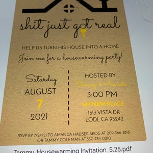 Sht Just Got Real Housewarming Invitation Printable 