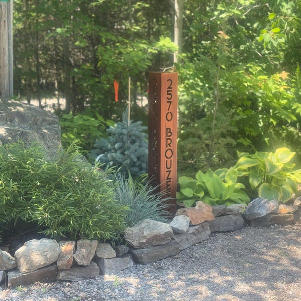 Address Sign - Yard Address Sign - Rusted - Three Sided Address Numbers ...