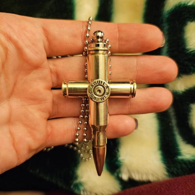 Bullet Cross Necklace Key Chain Pendant