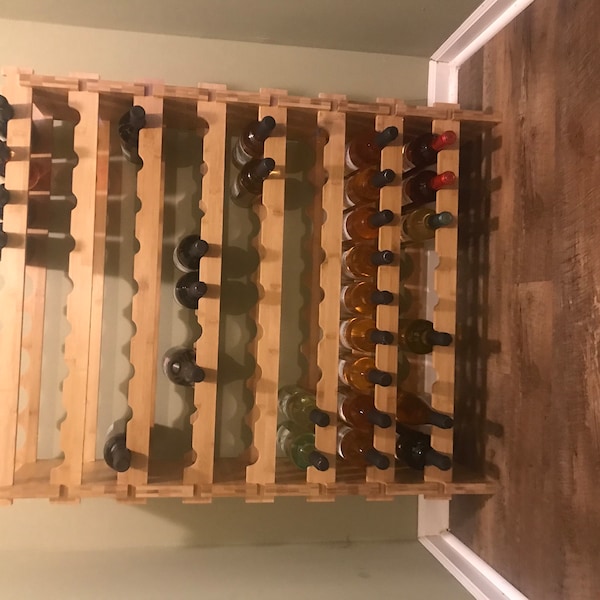 72 Bottle Bamboo Wine Rack - Modular and Stackable - 8 Tier - Etsy