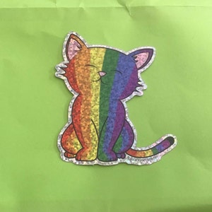 LGBTQ Rainbow Pride Kitty Sticker | LGBTQ Flag | Pride Sticker | Decal ...