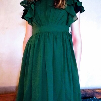 Bateau Neckline Floor-length Junior Bridesmaid Dresses Dusty Blue