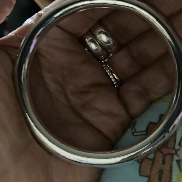 5mm Hammered Wide Bangle – 925 Solid Sterling Silver – Heavy Thick Stackable Bracelet