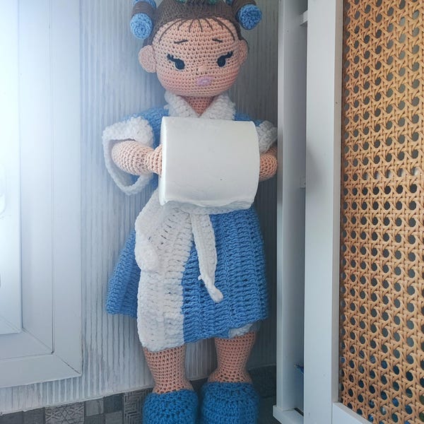Crochet Doll Toilet Paper Holder Pattern: Quirky Bathroom Decor (PDF