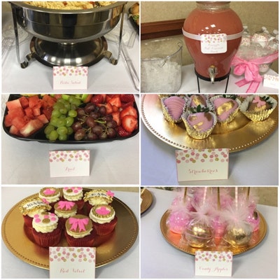 Printable Pink and Gold Food Tent Labels Cards or Place Cards - Etsy