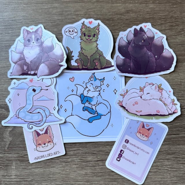 Cute Animals pt 3 Stickers And/or Prints 6x6 or 8x8approx Arcitc