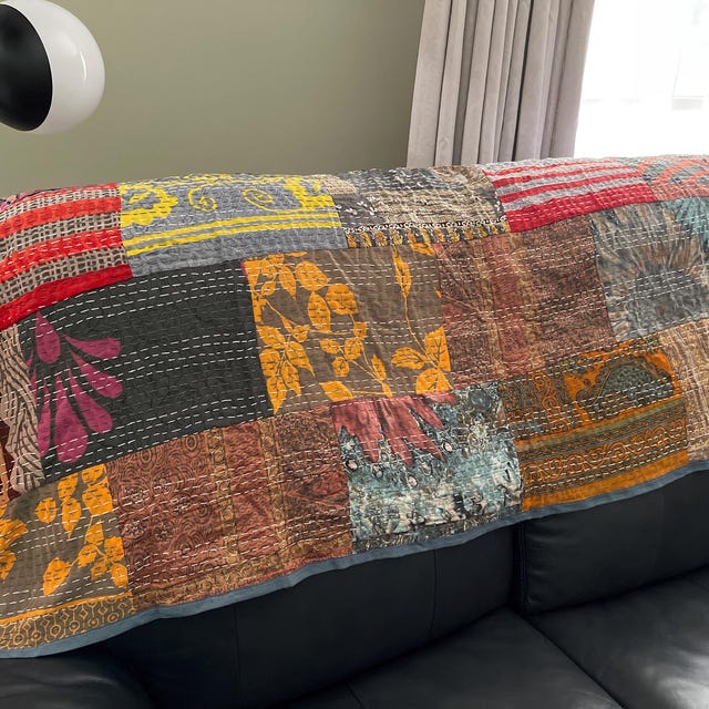 Sophia-Art ツイン/キング インディアンフルーツ リバーシブル ベッドスプレッドパターン グドリ ピュアコットン カンタスタイル フローラルフル（並行輸入品） Sophia-Art Twin&frasl;King Indian Fruit Reversible Bedspread Pattern