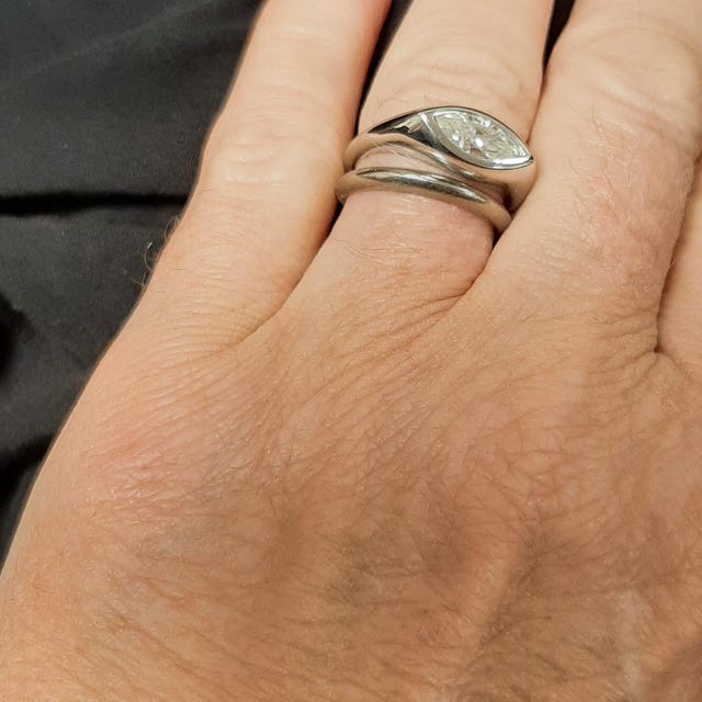 MAIDEN R-167 リング お箱なし Size Choice 2ct Marquise Moissanite Engagement Ring Unique