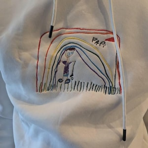 EMBROIDERED Custom Kids Photo Drawing Tshirt Sweatshirt as a Personalized Unique Special Gift for Moms, Dads, Aunts, Sisters