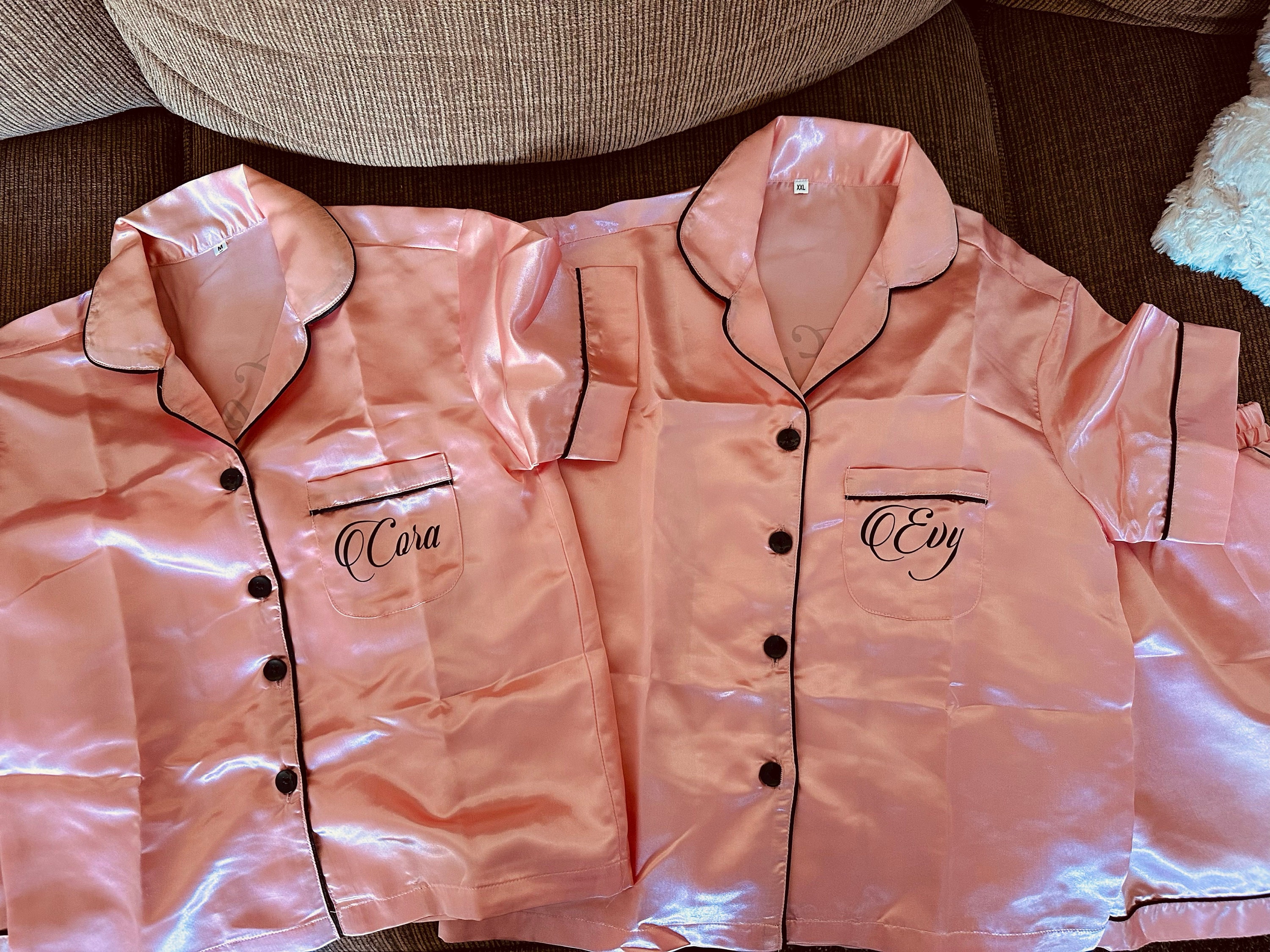 Personalized Youth Silk Pajamas | Personalized Flower Girl & Junior Bridesmaid PJ Sets
