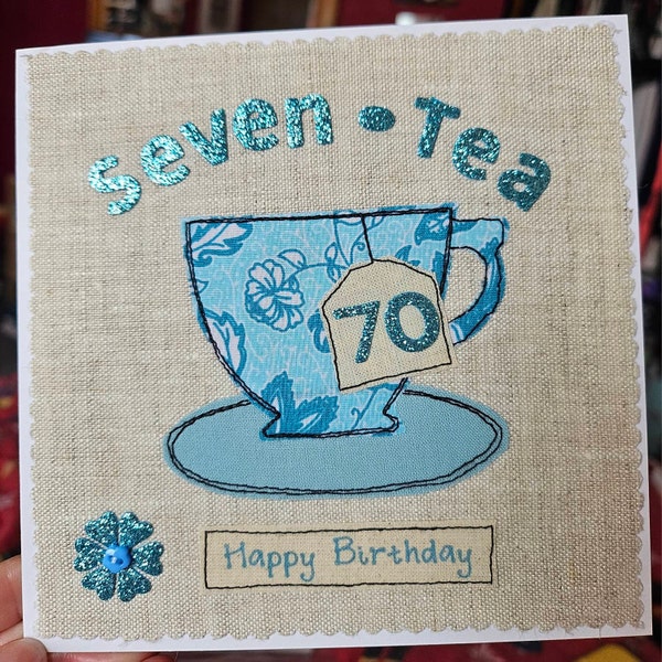 Handmade 70th Birthday Card Personalised Option Fabric - Etsy