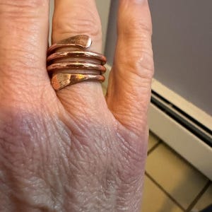 Pure 100% Copper Wrap Ring, Arthritis Thumb Ring, Solid Copper Ring, Finger Ring, Solid Copper Ring, Hammered Ring, Copper Jewelry Gift For