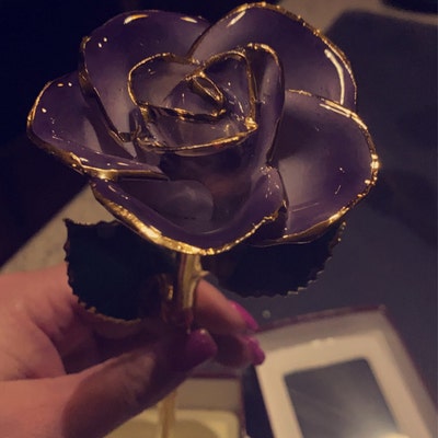 2-tone Purple Rose by Living Gold Original 24k Gold Dipped Rose Real ...
