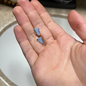 Customer photo from Sarah, Large Raw Australian Opal Stud Earrings