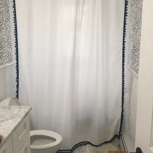 Extra Long Tassel Shower Curtain Color Options Etsy