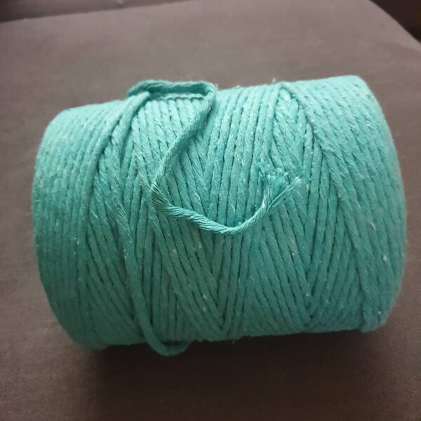 3mm Single Strand Macrame Cord 1 Ply Twisted Coloured Cotton String for ...