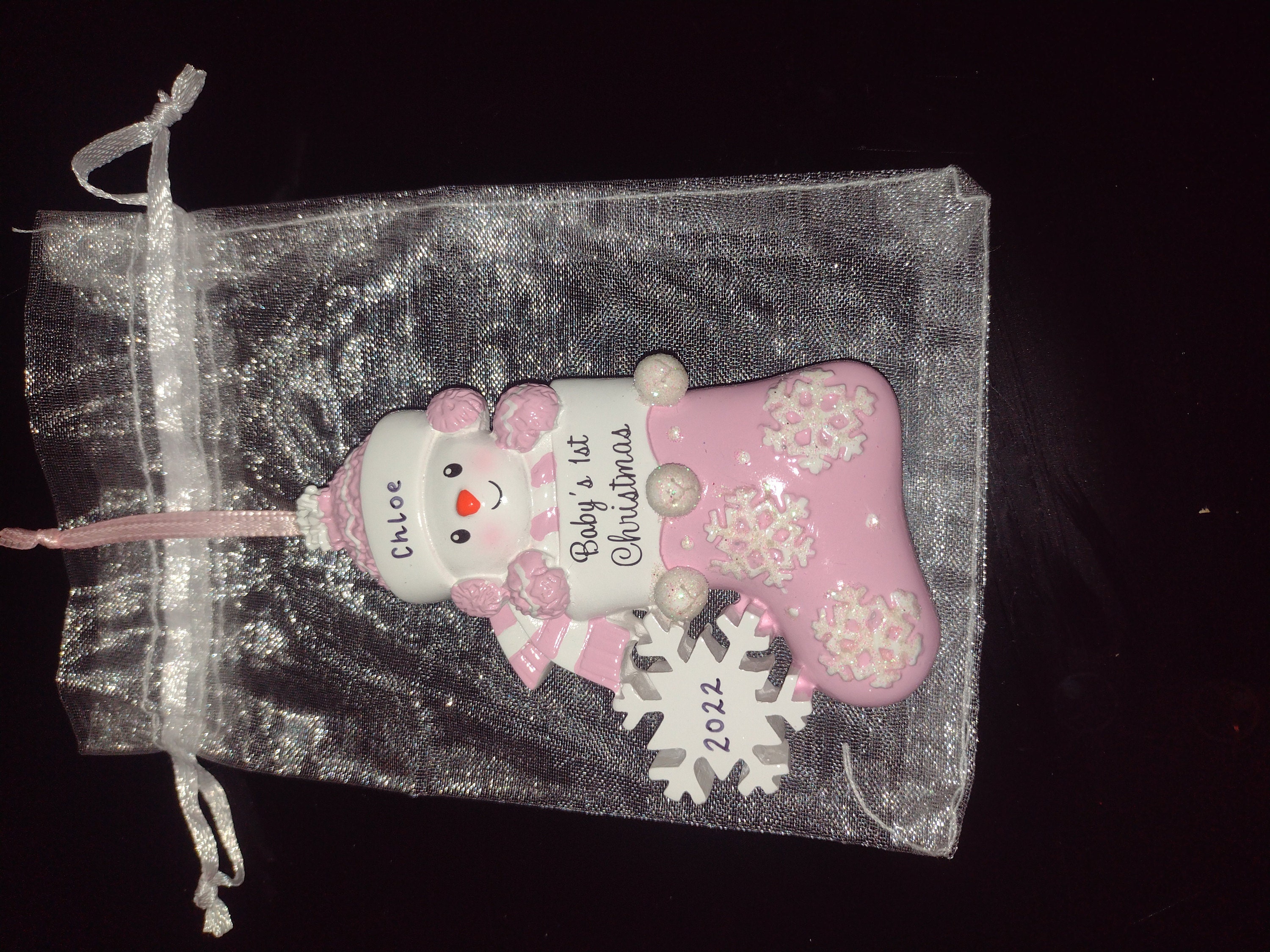 Baby's First Christmas. Personalised Xmas Tree Decoration. Snowman Keepsake. Baby Boy or Baby Girl. Christmas 2025