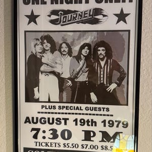 JOURNEY 1979 Chicago Live Show Laminated Print - Etsy