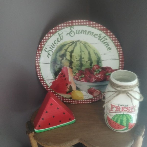 Sweet Summertime Watermelon Sign - Wreath Sign - Summer Sign- Wreath ...