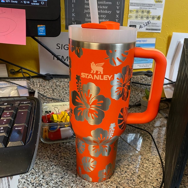 40oz Stanley Tiger Lily Tumbler Engraved With Hibiscus Flowers. 30oz Now  Available! - Etsy