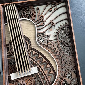 Stylish Multilayer Guitar Wall Art, Guitar Mandala Wall