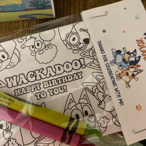 Bluey Party Favors, Bluey Puppy Party Favor Mini Coloring Sheets ...