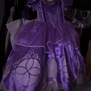 open lace back dress New Princess Girl Sofia Costume Dresses for Party Holiday Birthday Cosplay main image 1