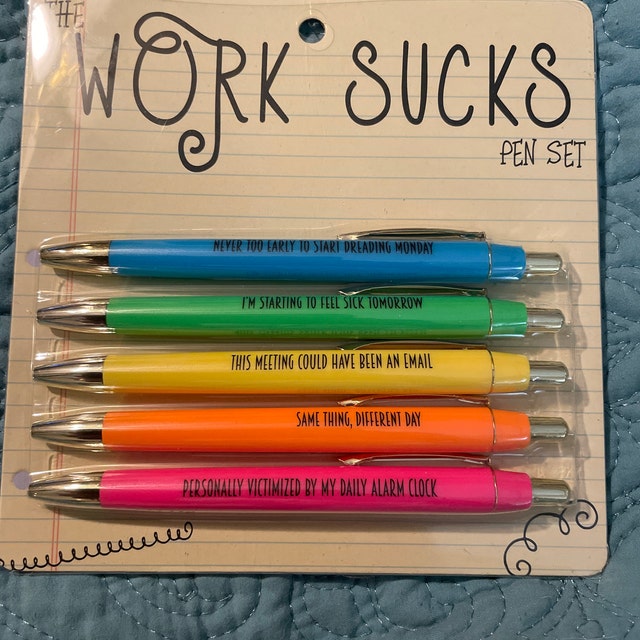 Mugsby - Working 9-5 Pen Set Edition, Pens, Pen Set, Funny Pens