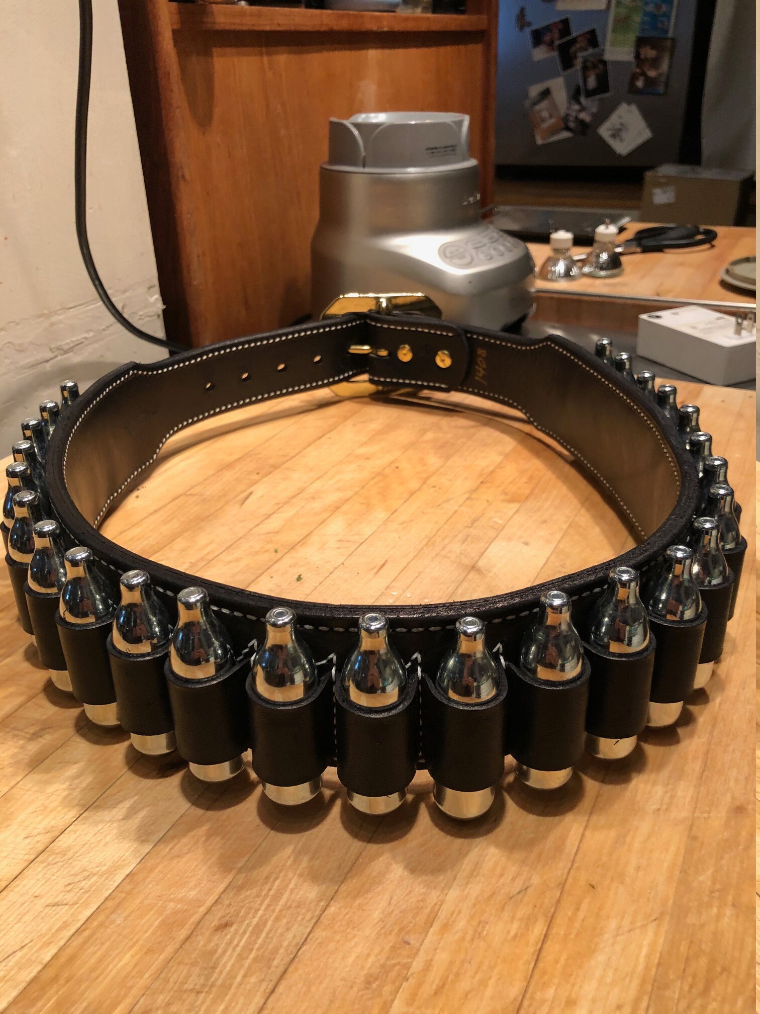 Cartridge Belt 2-1/4&quot; 2 PLY Our Finest Quality Leather Blk, Dk Brn, Russ, Nat Oil, Custom work for the Single Action Shooting Society. USA