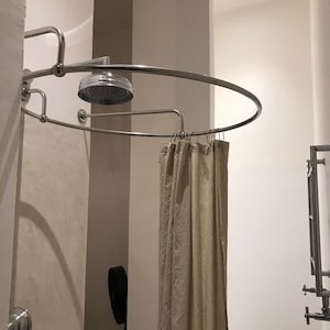 Asta Doccia Angolare A L Regolabile - Per Tende Doccia, Acciaio Inox, Installazione A Parete - Foto 3