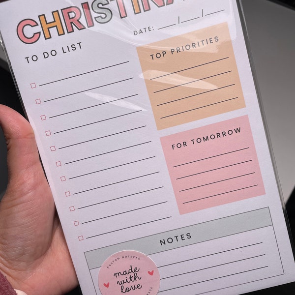 Custom to do list notepad personalized to do list notepad custom
