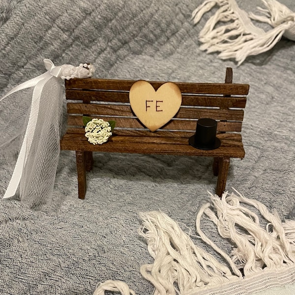 Country Bench Wedding Cake Topper Bride and Groom Park Bench Unique ...