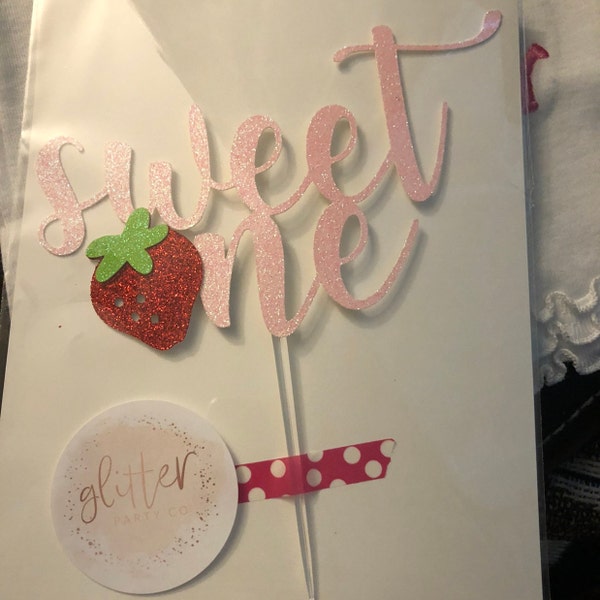 Sweet One Cake Topper | Strawberry 1st Birthday | Berry Sweet Cake ...