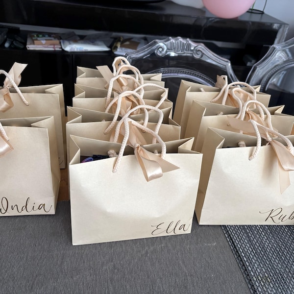 Personalised - NAME Baby Shower - Ribbon Tie Rope Gift Bag - Etsy