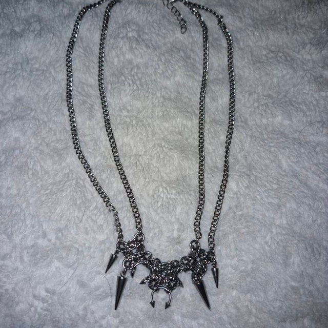 Cyber Spikes Necklace Stainless Steel, Chainmail, Chainmaille