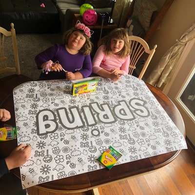 Back to School Table Top Coloring Page Extra Large Poster - Etsy