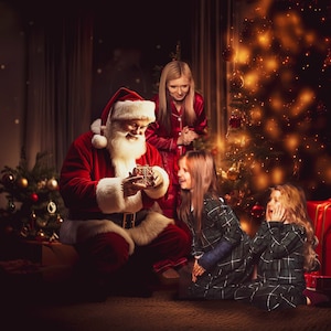 Santa Holding Snow Globe Backdrop Santa Claus With (Download Now) - Etsy