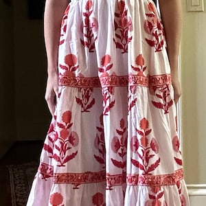 Vanika Hand Block Print Cotton Long A-Line Dress main image 0