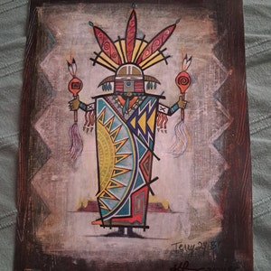 Authentic Native American Indian Art Numbered Series Sun Face