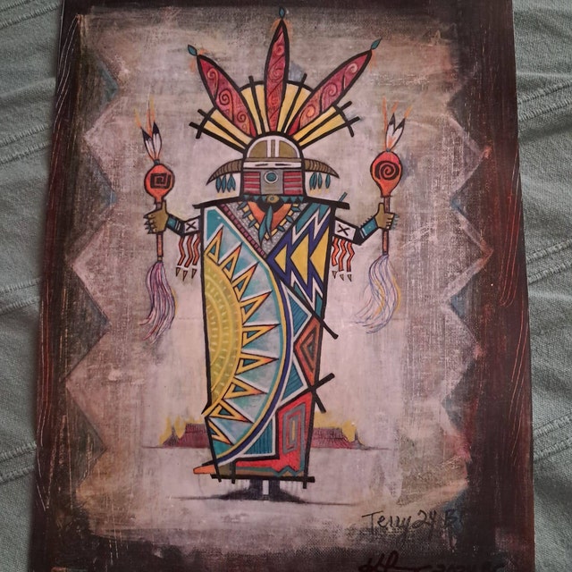 Authentic Native American Indian Art Numbered Series Sun Face