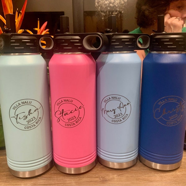 Personalized Laser Engraved Water Bottle With Custom Logo Name Text ...