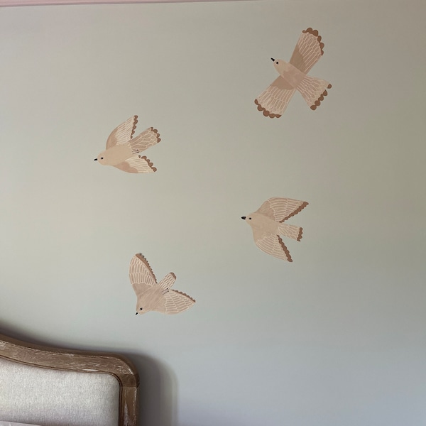 Birds Fabric Wall Stickers - Removable & Reusable - Etsy
