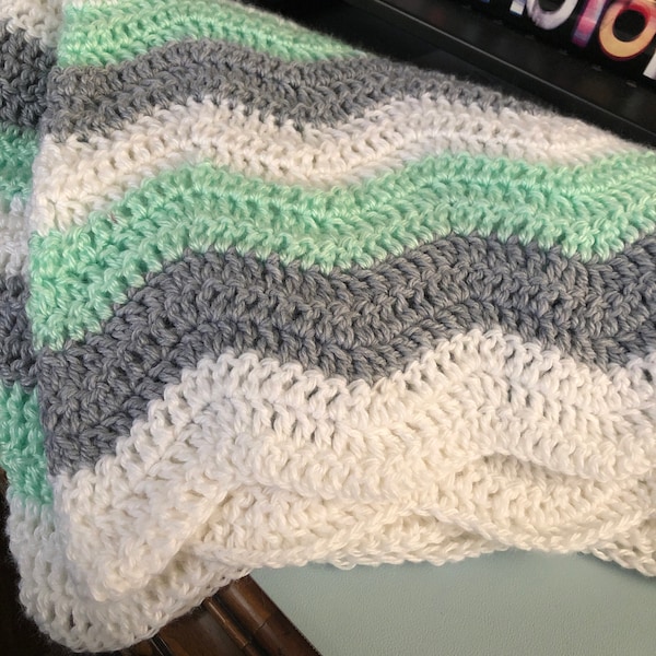 Daisy Cottage Designs Ripple Baby Blanket Crochet Pattern, Classic ...