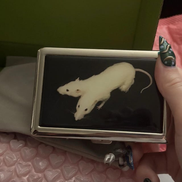 RATS × GROKLEATHER Wallet＆KEY CASE【USED】 Two Headed Rat Cigarette Case Zigarettenetui Wallet Vintage Metal