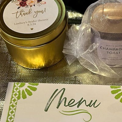 Blush and Gold Bridal Shower Favors / 4 Oz Candle Favors / Boho ...
