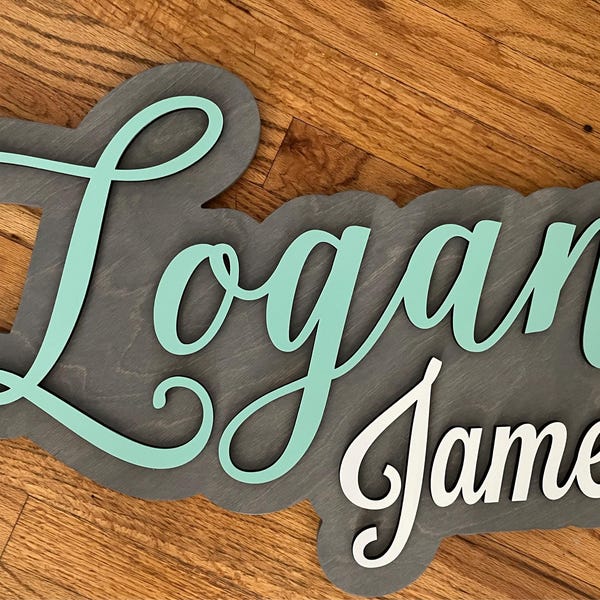 Large Custom Wood Name Sign, Nursery Name Sign, Boho Girl Name Sign ...